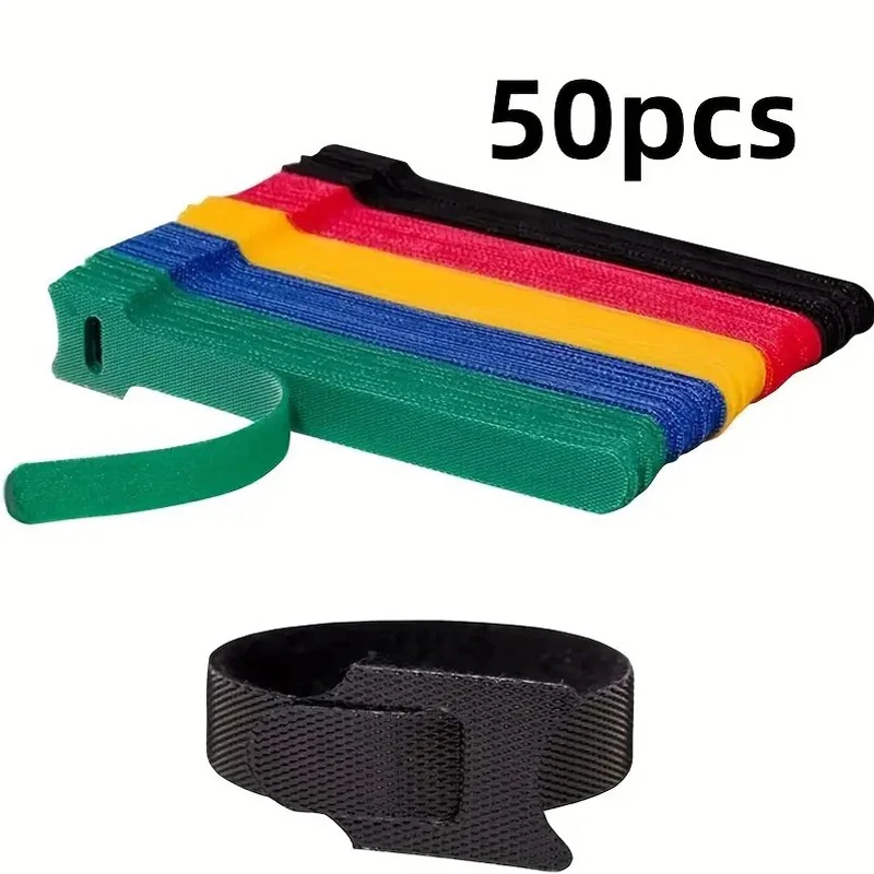 Gear Tie Reusable - 50 قطعة قابلة لإعادة الاستخدام هوك