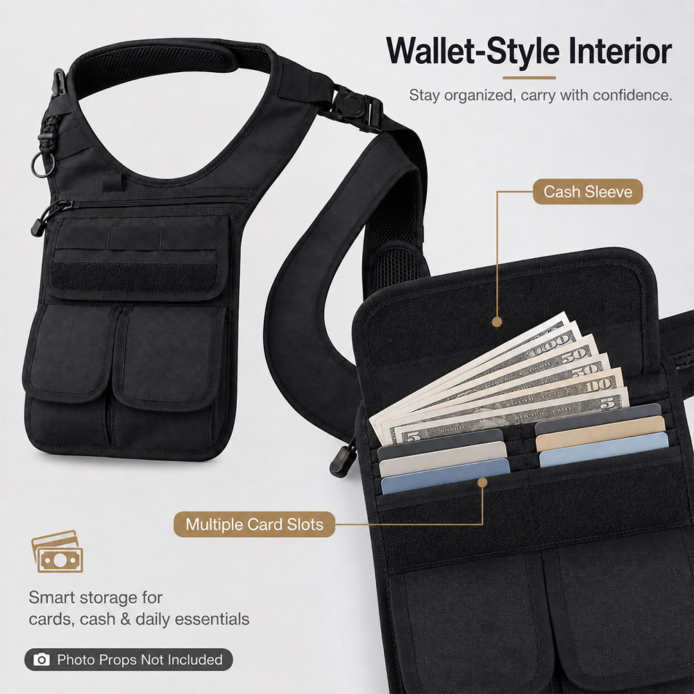 حقيبة أدوات تكتيكية مخفية تحت  - مراجعة Edc Carry Pocket Pouch وسعره